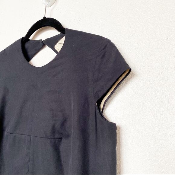 Titania Inglis Cap Sleeve Black Shift Dress Size 2 - Picture 2 of 7